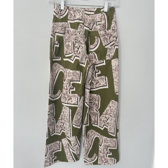 Anthropologie Maeve Women’s 24 The Colette Cropped Wide-Leg Pants Letters Print - Picture 13 of 13